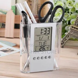 Multi-Functional Pen Holder With a Digital LCD Alarm Clock