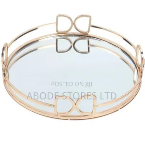 Multipurpose Gold Mirror Decorative Vanity Tray
