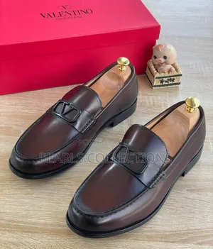 Original Valentino Leather Dark Brown Shoes