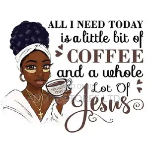 Black Coffee Girl Peel and Stick Wall Sticker