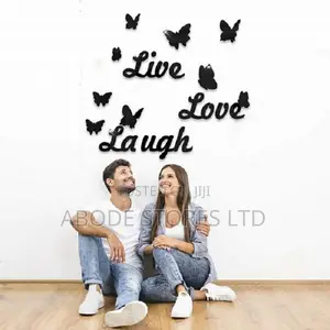 60x60cm Live Love Laugh Decal Wall Sticker - Black