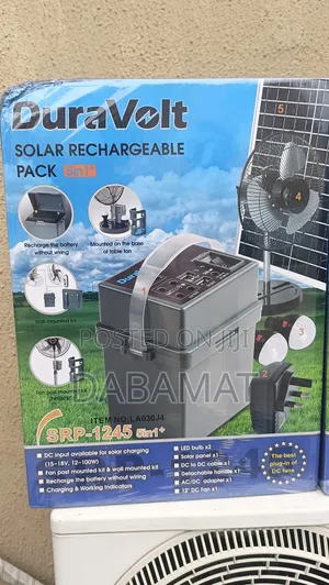 Duravolt Solar Power Bank With 12 Inches Table Fan