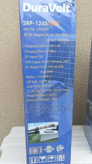 Duravolt Solar Power Bank With 12 Inches Table Fan