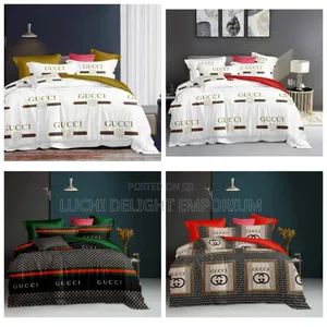 Cozy Luxury Gucci Plain Pattern Duvet Bedsheet and Pillowcase Set