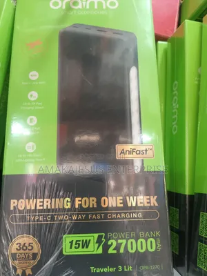 Oraimo 27000mah Traveler 3 Led Torch 15w Fast Charging Power Bank