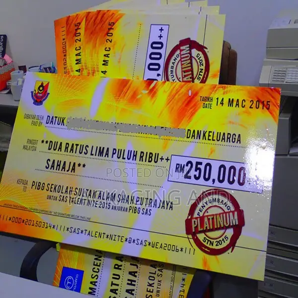Printed Dummy Cheque for Events |2x4ft|