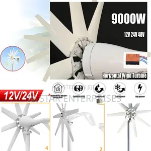 Get Off the Grid, Boost Property Value 9000w Horizontal Wind Turbine