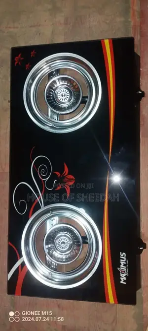 Maximus Table Glass Top Top Gas Double Cooker