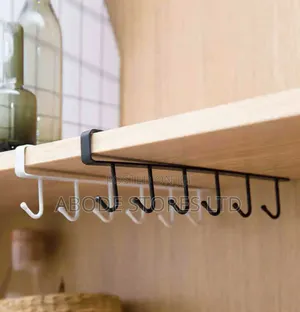 Metal 6 Hook Under Shelf Cabinet Rack for Cup