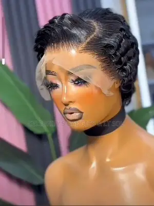 Short Black Finger Wave Lace Wig