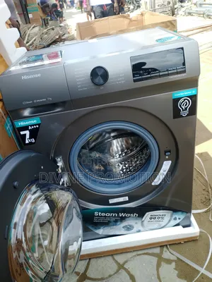 7kg Hisense Inverter Washing Machine, Front Loader, Silver Color.