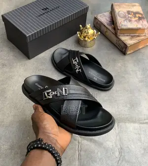 High Quality Italian Men's Luxury Slippers Pure Leather