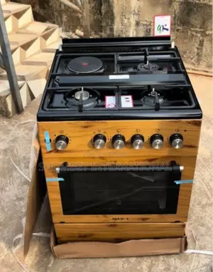 Maxi 60/60 3 Burners +1 Electric Gas Cooker Automatic Wooden Design