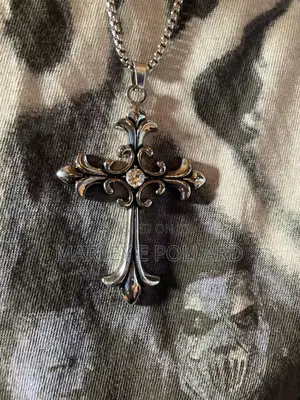 Silver Steel Gothic Chrome Hearts Retro Cross Rope Necklace