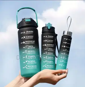 3pcs/Set Motivational Time Maker Waterbottle With Straw