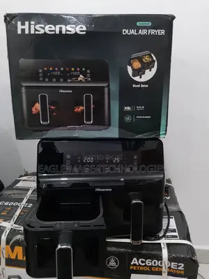 Hisense 8l Dual Air Fryer Pro: 8 Preset Menus for Effortless Meals
