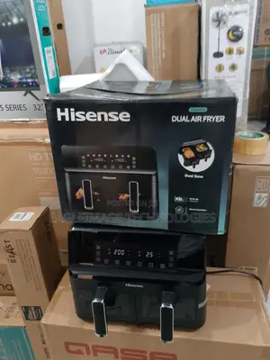 Sleek Smart Hisense 8l Dual Air Fryer: Detachable Baskets for Easy S