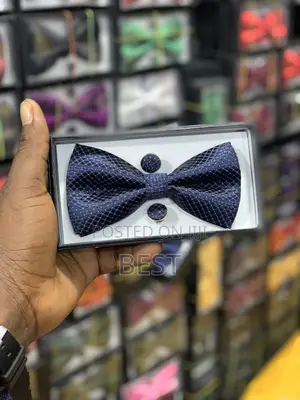 Complete Set Bow Tie With Pocket Square and Cufflinks