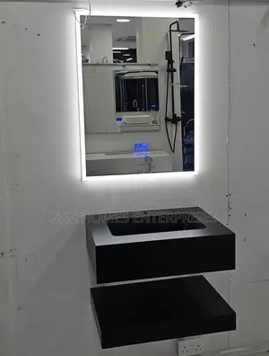 Black Carbinet Basin With Mirror 60cm Without Bluetooth