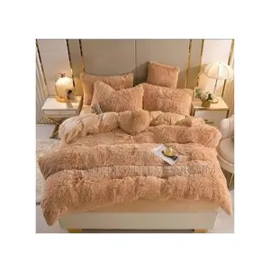Cozy Bedsheets Fur Duvet With Plain Bedsheet and 4pillowcases