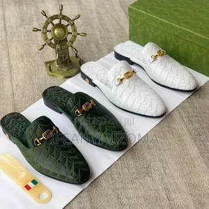 Luxury Green and White Half Shoe
