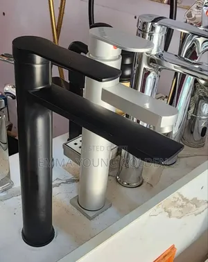 Long Neck Basin Mixer Black