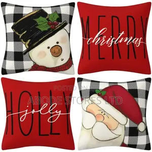 4 PCS Jolly Xmas Throw Pillow Set