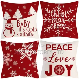 4 PCS Peace,Love Joy Xmas Throw Pillow Set