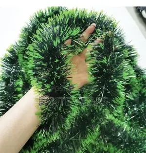 12pcs Christmas Bling Edged Green Tinsel Garlands
