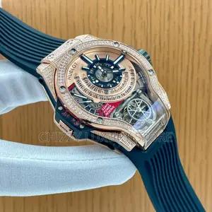 Hublot Quality Luxury Men Automatic Engine Rubber Strap Wristwatch