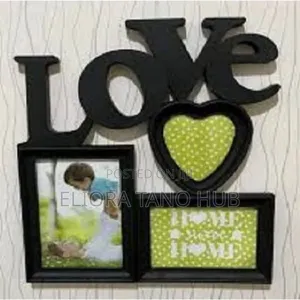 Plastic 3 Slots Love Photo Frame