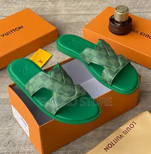 Original Louis Vuitton Leather Slippers
