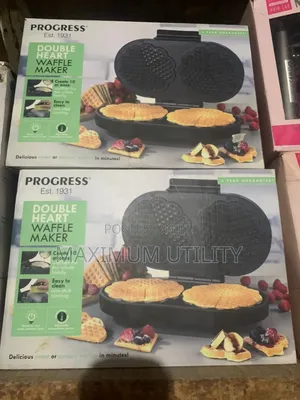 Progress Double Heart Non Stick Waffle Maker