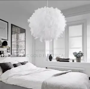 220v Modern Pendant Ceiling Light Led Fairy Feather Droplight Bedroom
