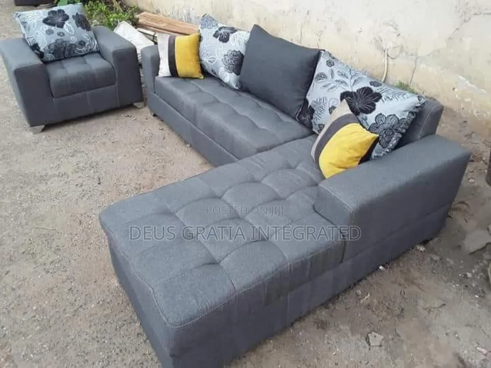 Ash Colour L Shape Sofa