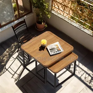 Wooden Square Table With Side Stool