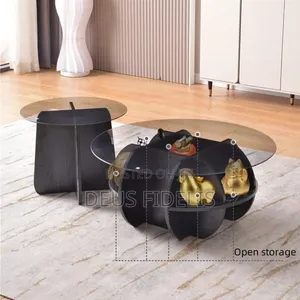 Wooden Coffee Table With Side Stool