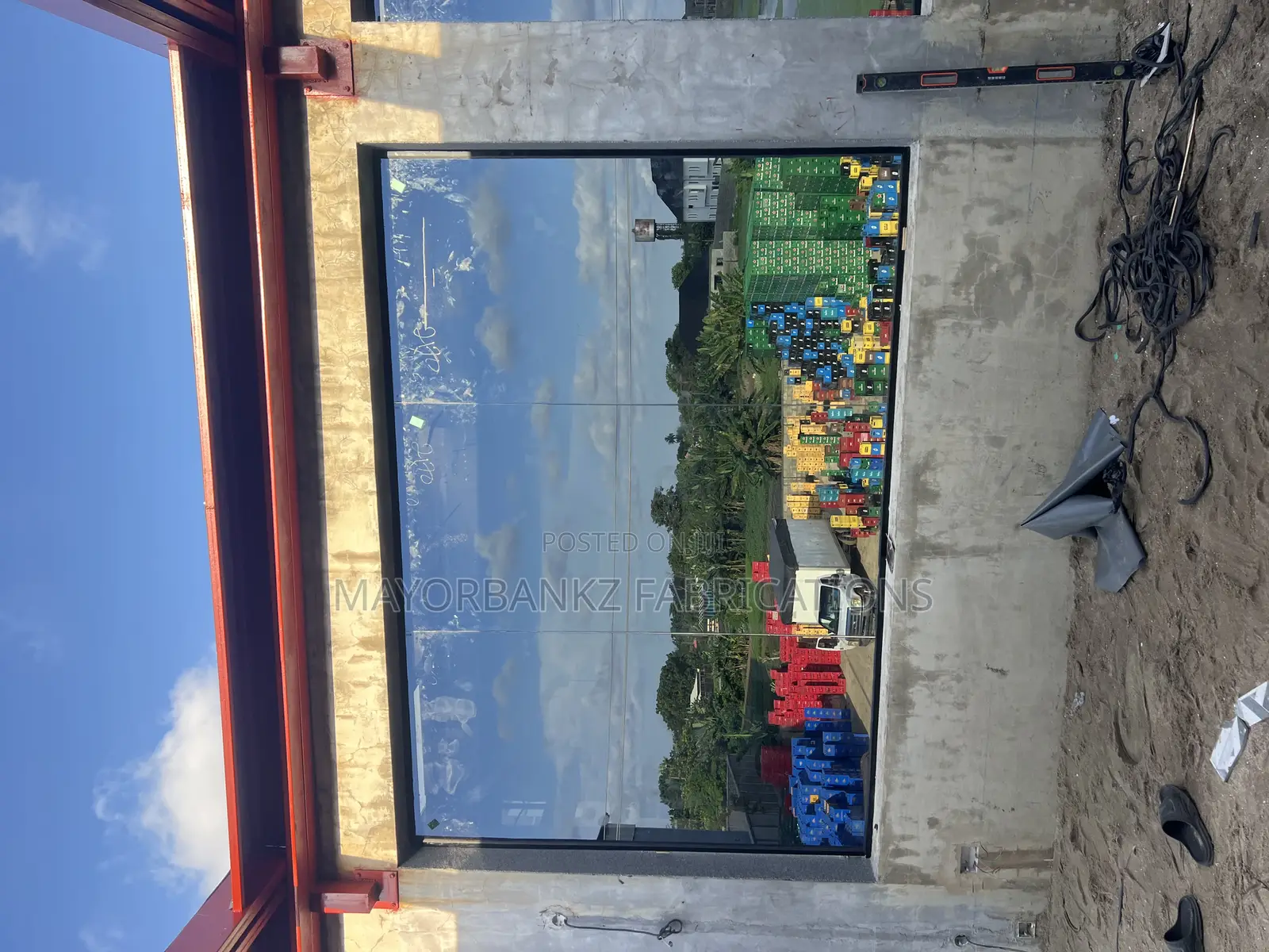 Gray Frameless Permanent Glass