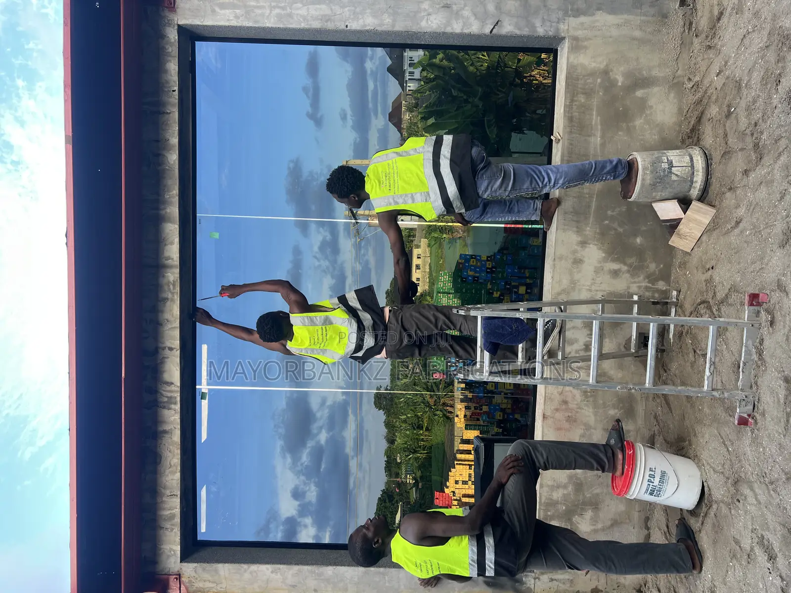 Gray Frameless Permanent Glass