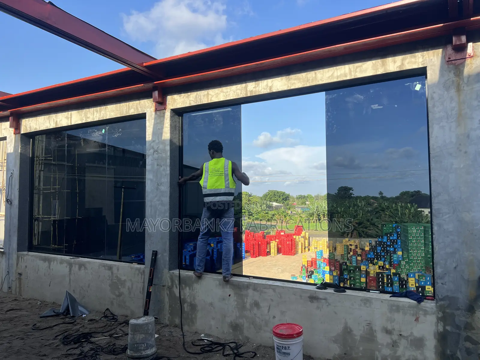 Gray Frameless Permanent Glass