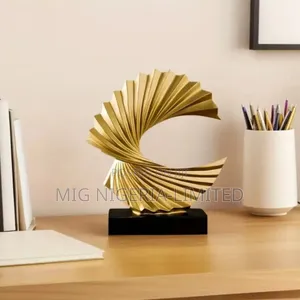 Gold Wave Sculpture,Modern Ocean Wave Home Décor Accents Ornaents
