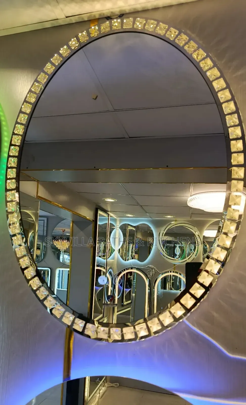 Mirror With Crystal Frame