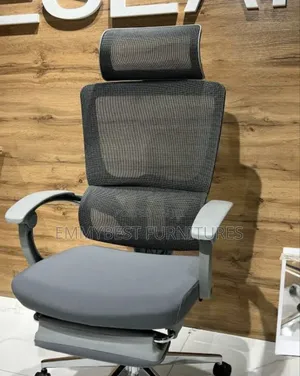 Ergonomic Reclining Mesh Office Chair With Footrest.