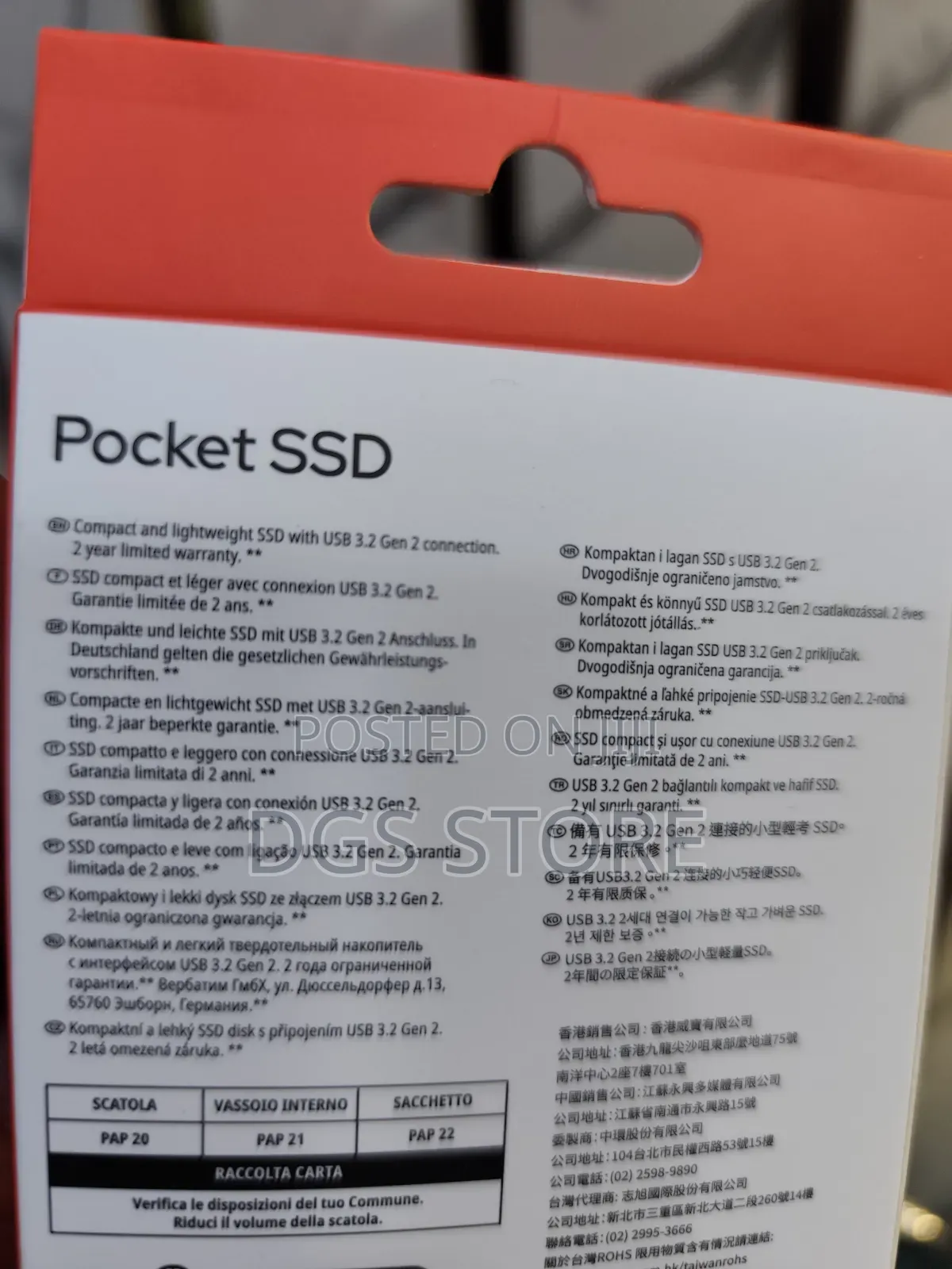 Verbatim Pocket SSD 2tb 1000mbs