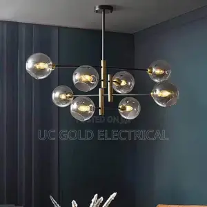 2025retro Chandelier Led Glass Ball Light Living Room Round