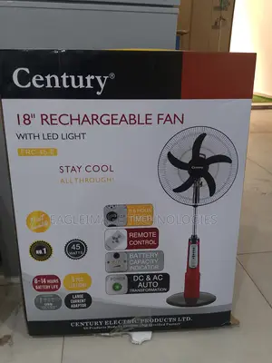 Century 18" Rechargeable Pedestal Fan - Up to 10 Hours Battery Life
