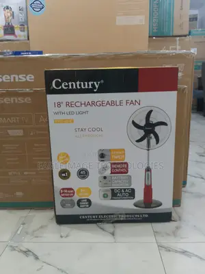 Portable Century 18 Inches Rechargeable Pedestal Fan - Height Adjustab
