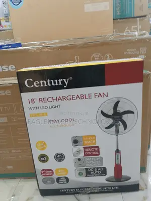 Century 18 Inches Rechargeable Fan - 90° Oscillation, 20ft Air Throw