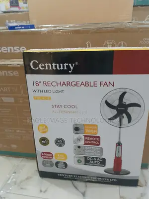 Durable Century 18" Rechargeable Pedestal Fan - Overcharge Protection