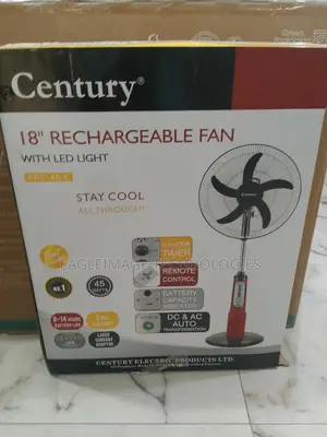 Century 18" Battery-Powered Fan - 4-10 Hours Cordless Runtime